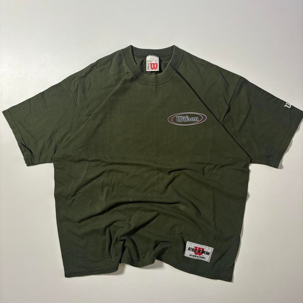 90s Olive Green Wilson Athletic Wear Graphic T-Shirt - XL